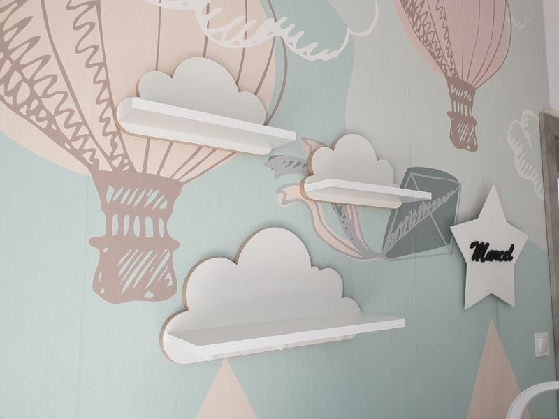 Półka Chmurka zestaw 3 szt. z wieszakiem półki chmurki dla dziecka zdjęcie 2