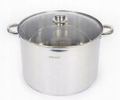 GARNEK Z POKRYWKĄ DUŻY 18L STALOWY ODELO 32 CM STOCK POT