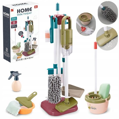 ZESTAW DO SPRZĄTANIA DLA DZIECI ODKURZACZ ŚMIATKA WIADERKO MOP AKCESORIA XL na Arena.pl