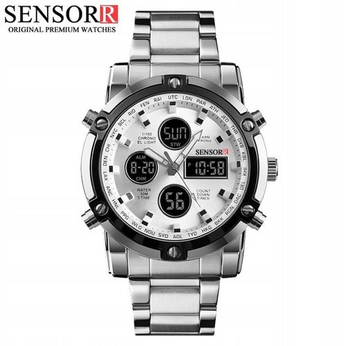 ELEGANCKI ZEGAREK MĘSKI NA BRANSOLECIE ELEKTRONICZNY WSKAZÓWKOWY SENSORR na Arena.pl