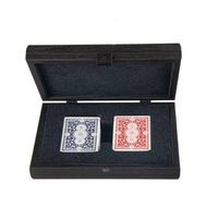 Ekskluzywne karty do gry w drewnianym pudle pokrytym materiałem skóropodobnym CDE10