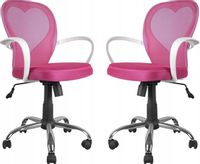 Krzesło biurkowe Fotel różowy tapicerowany serce młodzieżowy FIRST
