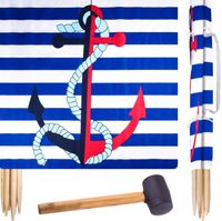 8 m PARAWAN PLAŻOWY PARAWANY NA PLAŻE MATA PIKNIK MORZE + MŁOTEK