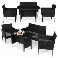 ZESTAW MEBLI OGRODOWYCH TECHNORATTAN KOMPLET NA TARAS I BALKON STÓŁ+FOTELE