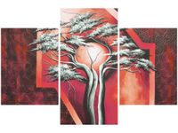 90X60CM OBRAZ SZKARŁATNE DRZEWO TRZY OBRAZY