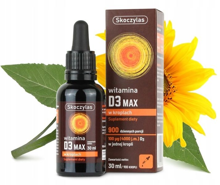 Skoczylas Witamina D3 MAX krople 30ml 4000 IU w jednej kropli zdjęcie 1