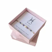 Bransoletka Znak Zodiaku RYBY Kamienie Naturalne Akwamaryn