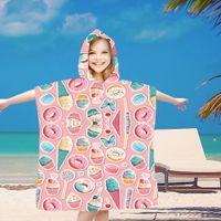 Ponczo Ręcznik Dla Dzieci 60X90 Lody