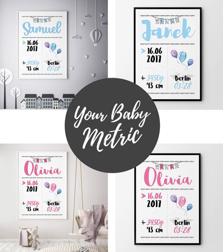 Plakat metryczka dziecka 50x70 cm na Arena.pl