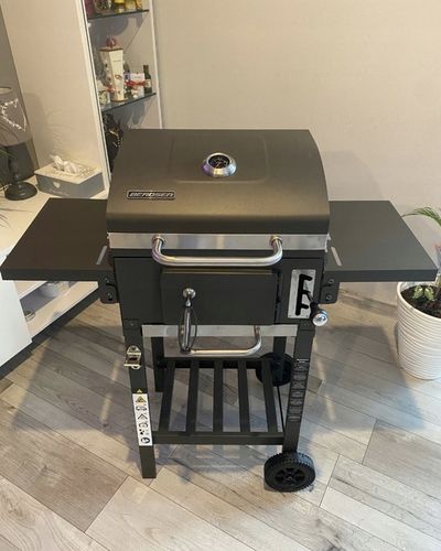 MOCNY GRILL WĘGLOWY OGRODOWY DWA RUSZTY POPIELNIK TERMOMETR DWIE PÓŁKI XXL na Arena.pl