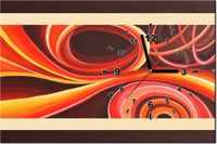 60CM 40CM ZEGAR OBRAZ POMARAŃCZOWY WIR DRUK PŁÓTNO RAMA