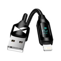 kabel przewód do iphone usb-a - lightning z wyświetlaczem led 2.4a 1m