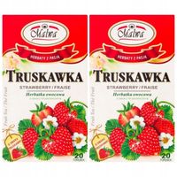 Malwa Herbatka owocowa o smaku truskawkowym 40 g (20 x 2 g) x 2 sztuk