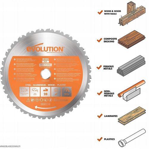 Tarcza piła TCT wielozadaniowa Evolution RAGE 255 na Arena.pl