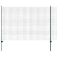 Ogrodzenie z słupkami Zielony 1.6 x 25 m Stal