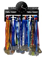 Wieszak na medale z zegarem NASZE SUKCESY twoje imię dowolny tekst 472.1