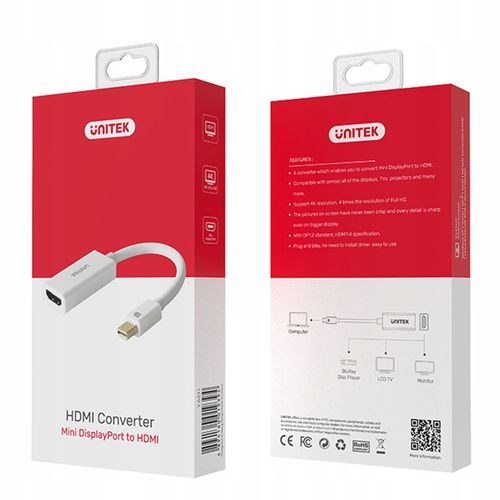 UNITEK Adapter Mini DisplayPort - HDMI 4K na Arena.pl