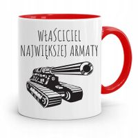 Kubek Czerwony Śmieszny Zabawny Właściciel Armaty Z Nadrukiem Ze Zdjęciem
