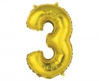 balon foliowy "cyfra 3" złota 35 cm fg-c35z3