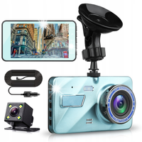 WIDEOREJESTRATOR SAMOCHODOWY DUAL KAMERA COFANIA DOTYKOWY EKRAN 4" PL MENU