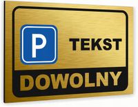 Tabliczka znak informacyjny 30x20 Złota DOWOLNY TEKST Nierdzewna NADRUK UV