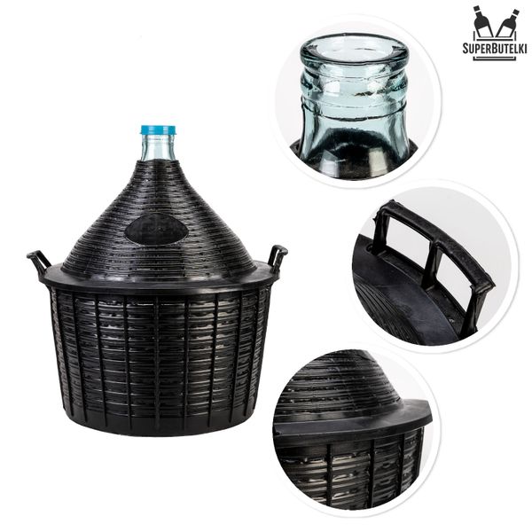 BALON DAMA 25L W KOSZU + KOREK RURKA FERMENTACYJNA zdjęcie 3