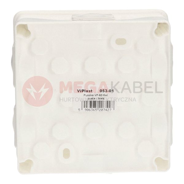 Puszka biała n/t 118x118x68 IP55 duża/guma 053-01 ViPlast zdjęcie 3