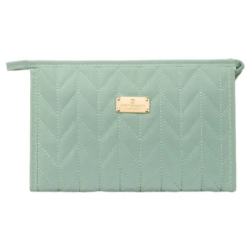 jednokomorowa kosmetyczka damska ze skóry ekologicznej w jodełkę na Arena.pl