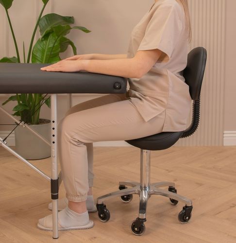 Taboret Krzesło Stołek Kosmetyczny Rodeo Oparciem Siodło Hoker Czarny na Arena.pl