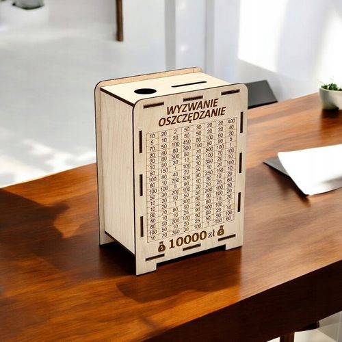 SKARBONKA WYKREŚLANA drewniana WYZWANIE OSZCZĘDZANIE Ślub TWÓJ GRAWER na Arena.pl