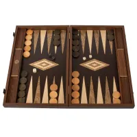 Luksusowy Backgammon Manopoulos – Wenge i Czeczot Orzecha – Perłowe Piony