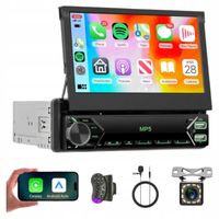 Radio Samochodowe 1 DIN CarPlay Android Auto Bluetooth USB Kamera Cofania