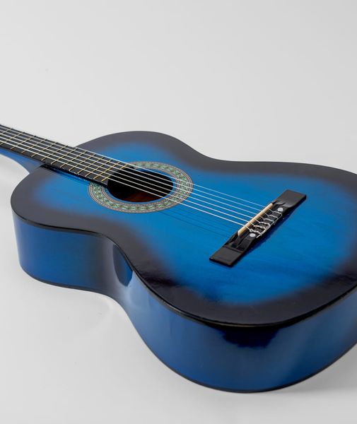 Gitara klasyczna Castelo 4/4 Vintage Niebieska od 12 lat dzieci i dorosłych zdjęcie 5