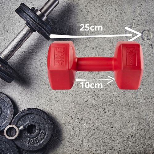 HANTLE BITUMICZNE 2x4KG HANTELKI HEXAGONALNE CIĘŻARKI DO ĆWICZEŃ FITNESS na Arena.pl