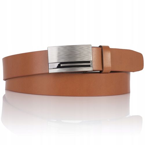 Pasek SKÓRZANY męski Klamra automat RUDY do spodni na Arena.pl