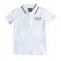EA7 Emporio Armani Koszulka polo dla chłopców z białym wykończeniem roz.8Y