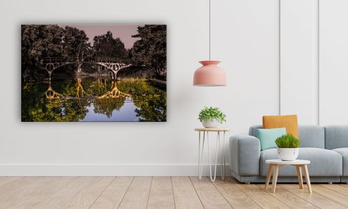 OBRAZ NA PŁÓTNIE 068 Most w lesie 40x30cm na Arena.pl