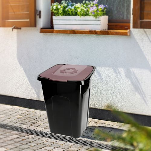 KOSZ KUBEŁ POJEMNIK NA ŚMIECI ODPADY 50L BRĄZOWY na Arena.pl