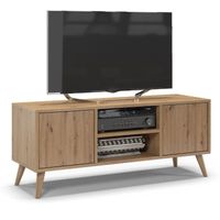 Szafka rtv, skandynawski styl, SKAND, 120x40x50 cm, dąb, mat