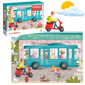 Puzzle Edukacyjne Transport Trolejbus 60El. Dodo Dla Dzieci 300552