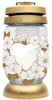 Znicz Lampion Szklany Bolsius ZŁOTE SERCE "z dedykacją od serca" wkład 36h
