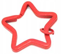 Kółko do Breloczka Kluczy Czerwona Gwiazdka DIY Red Star Zawieszka 2 sztuki