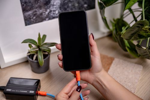 Kabel Newell USB-C - USB-C 100 W, 1,5 m, silikonowy,niebiesko-pomarańczowy na Arena.pl