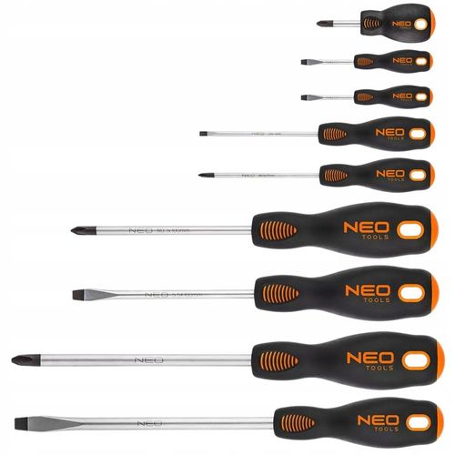 NEO TOOLS Zestaw Wkrętaków Śrubokrętów 9 szt. Płaskie i Krzyżowe na Arena.pl