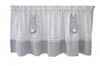 Zazdrostka firana kuchenna Wielkanoc wiosna zajączek SZARA 150 x 40 cm