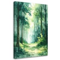 Obraz do salonu sypialni biura, Zielony Las Krajobraz Natura