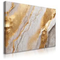 Obraz Canvas Do Sypialni Złoty Marmur Abstrakcja Styl Glamour 90cm x 60cm
