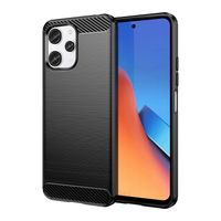 elastyczne etui pokrowiec wzór karbon do xiaomi redmi 12 carbon case czarne