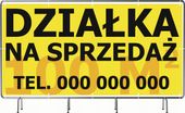 BANER REKLAMOWY 200x100 cm projekt w cenie oczkowany DZIAŁKA NA SPRZEDAŻ