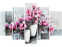 100CM 150CM OBRAZ 5 ELEM MAGNOLIE WAZONACH ŚCIENNY